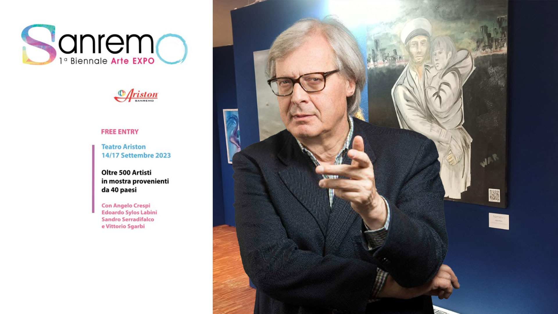Biennale ARTEXPO a Sanremo: attesa per giovedì la visita di Vittorio Sgarbi